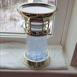 Bath & Body Works Lighthouse Candle Holder that swirls and lights up.